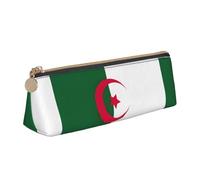 SDFHU Trousse à crayons légère et spacieuse avec motif drapeau de l'Algérie - Grande capacité - Triangle à fermeture éclair pour outils d'écriture, blanc, Taille unique