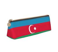 SDFHU Trousse à crayons légère et spacieuse avec motif drapeau de l'Azerbaïdjan, grande capacité, triangulaire, fermeture éclair pour outils d'écriture, blanc, Taille unique