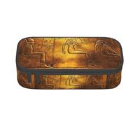 SDFHU Trousse à crayons multifonctionnelle avec imprimé hiéroglyphes égyptiens pour fournitures cosmétiques pour adultes