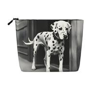 SDFHU Trousse de toilette Dalmatien pour femme - 1 couche - Trousse de maquillage - Essentiels de voyage - Fermeture éclair, noir, One Size