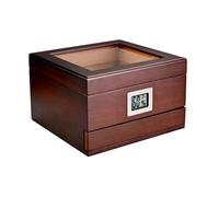 SDFSDE Armoire à cigares pouvant contenir 50 cigares Boîte à cigares en Bois de cèdre Espagnol avec hygromètre numérique, humidificateur, tiroir Cadeau for Les Amateurs de cigares for Hommes(B)