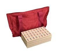 SDFSDE Mahjong Tile Set 146 pièces Ensemble de Mah Jongg Chinois Professionnel avec Sac de Rangement Carreaux de Mah Jong en mélamine Facile à Transporter for Les réunions de Famille(#37)