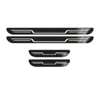 SDFSDEPIE 4 Pièces Porte Voiture Bande de Seuil pour Fiat Panda 2e 3 Serie, Portière Pédales Protecteur Barre Plinthes, Accessoire Voiture,Black Brushed