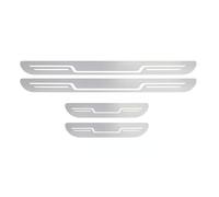 SDFSDEPIE 4 Pièces Porte Voiture Bande de Seuil pour Mitsubishi L200 2.2 DI-D/2.4 DI-D, Portière Pédales Protecteur Barre Plinthes, Accessoire Voiture,Silver Brushed