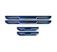SDFSDEPIE 4 Pièces Porte Voiture Bande de Seuil pour Mitsubishi L200 2.2 DI-D/2.4 DI-D, Portière Pédales Protecteur Barre Plinthes, Accessoire Voiture,Blue