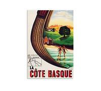 SDFSDF Cote Basque Impression sur toile murale vintage pour la maison, le bureau 40 x 60 cm