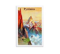 SDFSDF Impression sur toile des Pyrénées - Décoration murale vintage - Pour la maison, le bureau - 50 x 75 cm