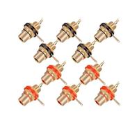 SDFUBO Lot de 10 connecteurs RCA femelles plaqués or, à souder for montage sur panneau .261113