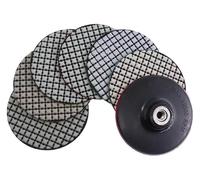 SDFUBO Lot de 6 tampons polissage à sec 4 pouces, 100 mm, flexibles, diamantés, for mur en marbre, granit, pierre, disque ponçage .0302