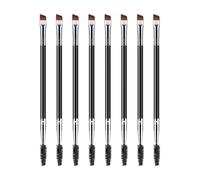 SDFWGG 8 Pièces Brosse à Sourcils Double Embout Pinceau à Sourcils Biseauté et Brosse Spoolie Mini Brosse à Cils pour Poudres Cires et Gels Noir