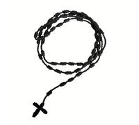 SDFWGG Collier Chapelet Fait Main en Corde de Nylon avec Croix Idéal pour Église Messe Baptêmes Communions et Cadeaux