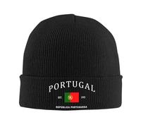 SDFXCDR Chaleur hivernale, Casquette à Bonnet Drapeau du Portugal personnalisé, Bonnet unissex Chaud d’Hiver, Chapeau à Tricoter Homme, orgueil Patriotique Portugais, tuques à tuques
