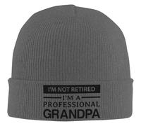 SDFXCDR Chaleur hivernale, Je ne suis Pas à la Retraite Je suis Un Grand-père Professionnel Bonnet Bonnet pour Femmes Casquette d’Hiver Chapeau en Maille