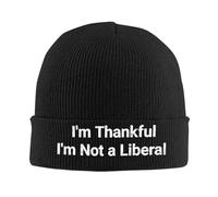 SDFXCDR Chaleur hivernale Je suis Reconnaissant Je ne suis Pas Un libéral drôle Bonnets Thanksgiving Bonnet Bonnets Bonnets Printemps Bonnet Printemps Hommes Cool Femmes Casquette élastique Thermique