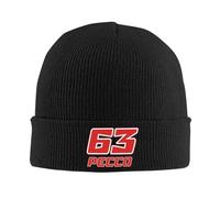 SDFXCDR Chaleur hivernale, Pecco Bagnaia 63 Chapeaux tricotés Bonnets Chauds d’Hiver Casquettes Unisex Bonnets en Maille Mode