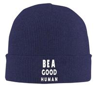 SDFXCDR Chaud en Hiver Be A Good Human Beanie Hommes Slouchy Knit Cap Noir Chaud Hiver Ski Bas Chapeaux Usage Quotidien Camping Bonnet tricoté