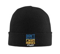 SDFXCDR Chaud en Hiver Don’t Push The Horses Drôle Chapeau Automne Hiver Skullies Bonnets Mode Cap Femelle Mâle Acrylic Skullcap