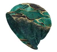 SDFXCDR Chaud en Hiver Noir Marbre Vert Malachite Bonnet Chapeau Nouveauté Unisexe Chaud Bonnet Cap Adultes Tricot Chapeaux Couvre-Chefs Vintage Street Skullies Bonnets