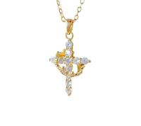 SDFXCDR Collier Homme À la Mode Micro incrusté Magnifique Reine Couronne Croix Collier Classique Personnalisé Fille Cadeau