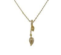 SDFXCDR Collier Homme Classique Personnalisé Magnifique Pompon Branches D’Or Feuilles De Jade Collier Mode Fille Cadeau