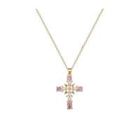 SDFXCDR Collier Homme Classique personnalisé Micro-incrusté breloque Perle Croix Collier Fine Fille Cent étoile Cadeau personnalisé