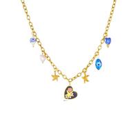 SDFXCDR Collier Homme Coeur Noir avec Perle étoile de mer Multi Pendentif Collier Dame Nouveau étanche Cou chaîne Bijoux Cadeau