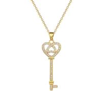 SDFXCDR Collier Homme Collier de clés Micro-encastré Creux Double Amour personnalisé Classique, chaîne de clavicule exquise et à la Mode