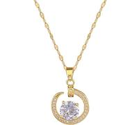 SDFXCDR Collier Homme Collier de Lune et d’étoile Micro-Embelli à la Mode, Pendentif Classique de Style Banquet personnalisé