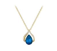 SDFXCDR Collier Homme Gouttelettes d’Eau Bleue Strass Collier pour Les Femmes Nouvelle Mode Tendance Cou Chaîne Bijoux Cadeau De Fête