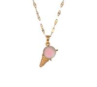 SDFXCDR Collier Homme Mode Mignon Aurora Ice Cream Cone Collier pour Femmes Cou Chaîne Bijoux Cadeau Glamour