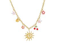 SDFXCDR Collier Homme Soleil d’Or Totem Cerise Etoile de mer Fleur Collier Femmes Nouveau Mode Cou Chaîne Bijoux Cadeau de fête