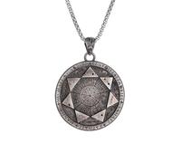 SDFXCDR Collier Hommes Sept Anges Cercle Magique Sceau de Salomon Amulette Collier Pendentif Punk Rétro Lucky Amulette Bijoux Cadeaux de Fin d’études