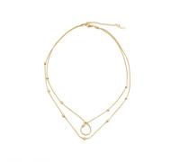 SDFXCDR Colliers Ras de Cou pour Les Femmes, Double Couche Mince chaîne carrée Collier pour Femmes Simple Tendre Bijoux en Gros, Cadeau