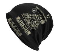 SDFXCDR Coton Chaud d’Hiver, personnalisé Vintage TT Moto Racer Skullies Bonnets Casquettes Unisexe Hiver Chaud Tricot Chapeau Isle of Man Bonnet Chapeaux Casquette de Ski en Plein air