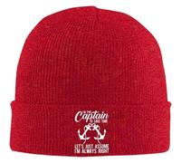 SDFXCDR Coton Chaud d’Hiver, pour Gagner du Temps, supposons Que j’AI Raison Bonnet Bonnet en Maille Ample Chapeau Chaud d’Hiver Tenue Quotidienne Bouton en Maille de Camping
