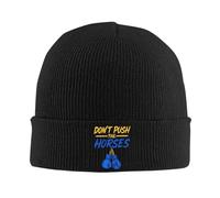 SDFXCDR Don’t Push The Horses Drôle Tricot Bonnet Bonnet Chapeau D’Hiver Chaud Acrylique Mode Cap Hommes Femmes Cadeau, Chaleur d’Hiver