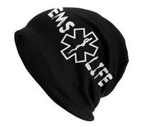 SDFXCDR Skullies personnalisés Star of Life Bonnets Casquettes Hiver Chaud pour Hommes Femmes Bonnets en Tricot Ambulancier paramédic Adulte Unisex Ambulance Bonnets
