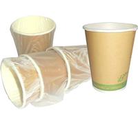 SDG Lot de 50 verres de 266 ml (9 oz), 100 % biodégraissable, emballés individuellement en papier biologique pour boissons chaudes et froides
