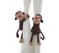 SDGBCXD Attaches pour Rideaux, Lot de 2 embrasses en Peluche à Rayures for Chambre d'enfant, Salon(Monkey)