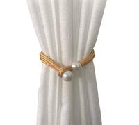 SDGBCXD Attaches pour Rideaux, Lot de 2 embrasses réglables en Corde Perles for Rideaux(Oranje)