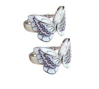 SDGBCXD bague, Bague inspirante double papillon, bague en cristal brillant, à ma fille(A,6#)