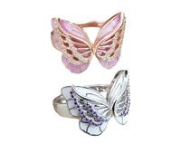 SDGBCXD bague, Bague inspirante double papillon, bague en cristal brillant, à ma fille(C,11#)