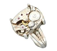 SDGBCXD bague, Bagues for hommes, bagues for femmes, cadeaux, bague de personnalité Hip Hop créative, Punk futuriste(Silver,6)