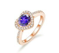 SDGBCXD bague, Moissanite bleue/rose/violette 1 ct for femme, couleur D, pureté VVS1, argent sterling S925, diamant cœur