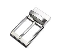 SDGBCXD Boucle de Ceinture, Boucles de Remplacement, 1 pièce en Alliage Zinc for Hommes, épingle argentée Lisse inversée 3.5cm for Pantalon, Boucle Ceinture Masculine(Silver)