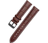 SDGBCXD bracelet de montre, Bracelet de montre en cuir 10 mm - 24 mm, for hommes et femmes, accessoires de remplacement(Brwon X White Black,21mm)