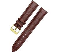 SDGBCXD bracelet de montre, Bracelet de montre en cuir 10 mm - 24 mm, for hommes et femmes, accessoires de remplacement(Brown Gold,15mm)