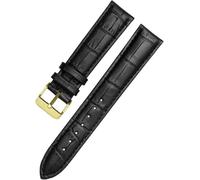 SDGBCXD bracelet de montre, Bracelet de montre en cuir 10 mm - 24 mm, for hommes et femmes, accessoires de remplacement(Black Gold,18mm)