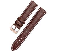SDGBCXD bracelet de montre, Bracelet de montre en cuir 10 mm - 24 mm, for hommes et femmes, accessoires de remplacement(Brown X White Rosegold,12mm)