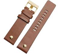 SDGBCXD bracelet de montre, Bracelet de montre en cuir 22, 24, 26, 28, 30 mm avec rivets, accessoires for montres for hommes(Light Brown Gold,28mm)